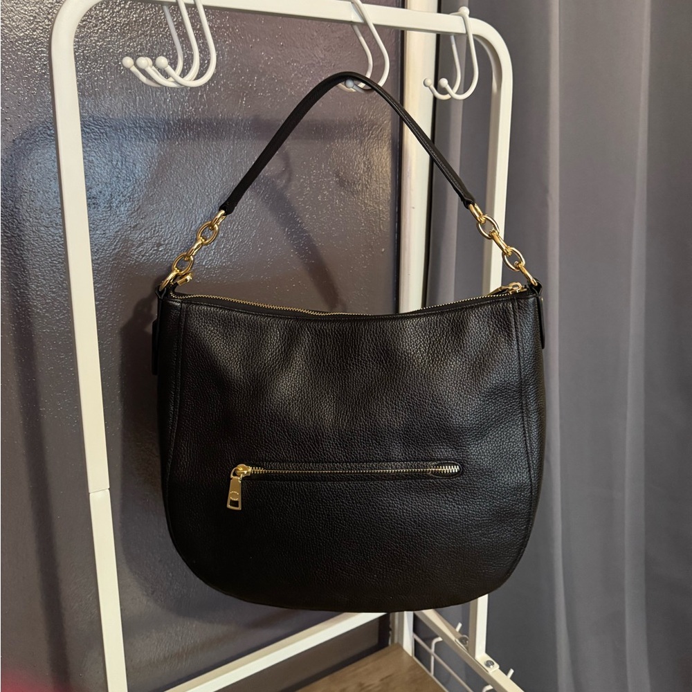 Coach Chelsea Hobo Bag - Black Pebbled Leather with Gold Hardware - Picture 3 of 14